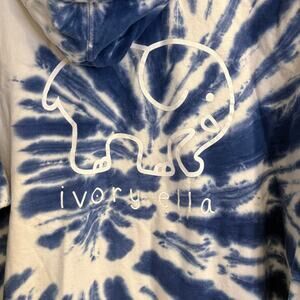 Ivory Ella Size Large Blue White Tie Dye Oversized Sweatshirt